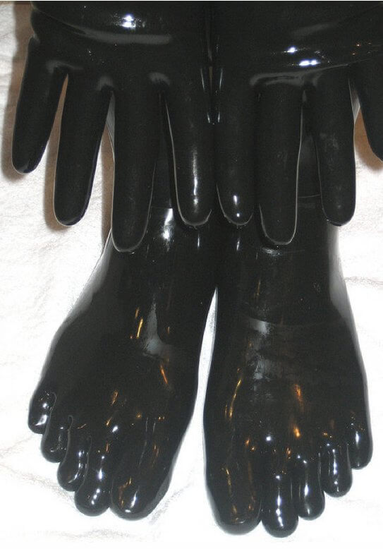 rubber toe socks with rubber gloves