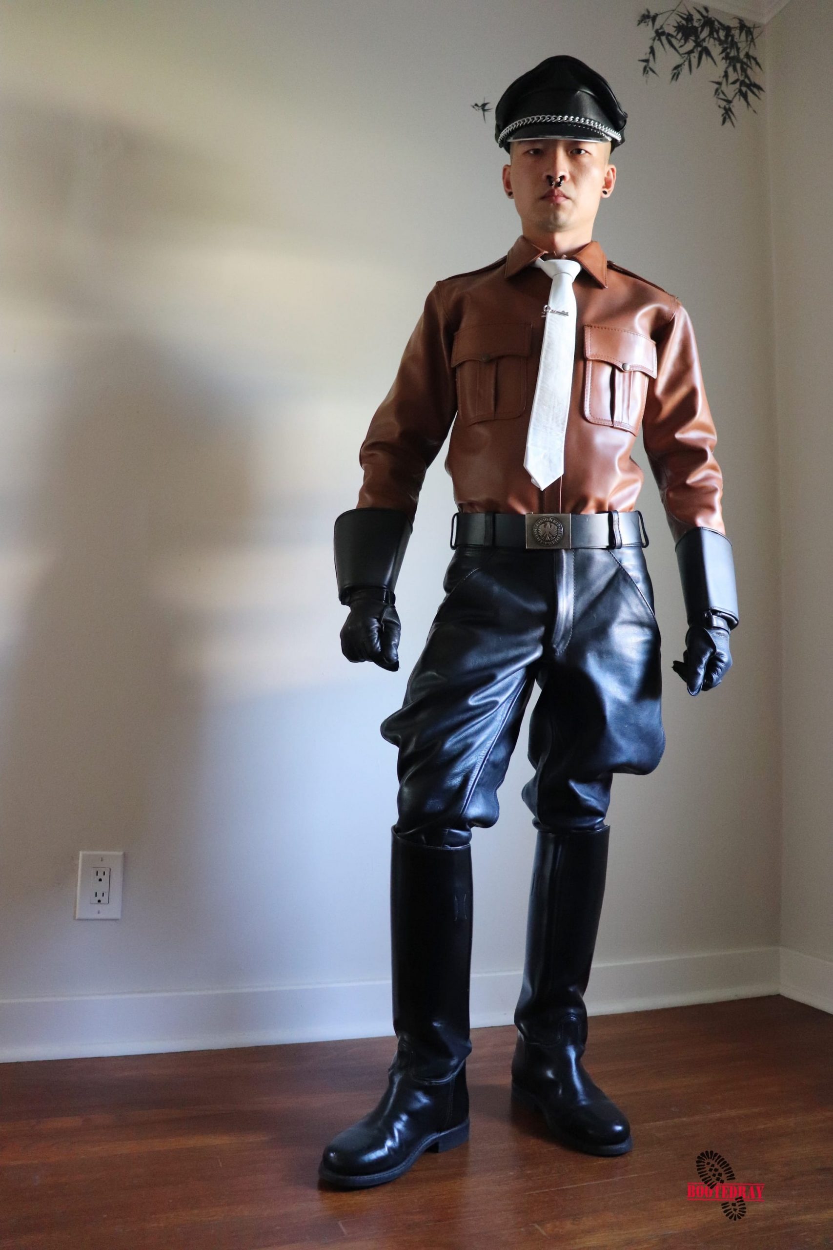 brown leather shirt Archives - BootedRAY