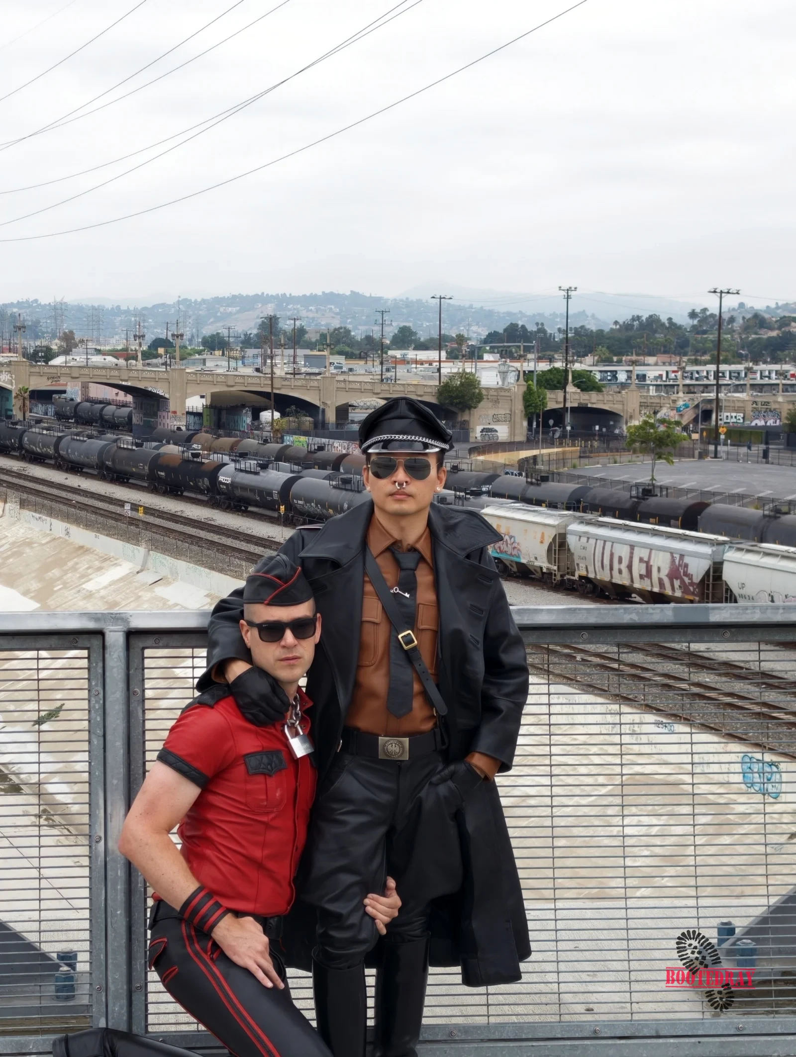 Six Street Bridge Leather Walk with My slave — scene 27