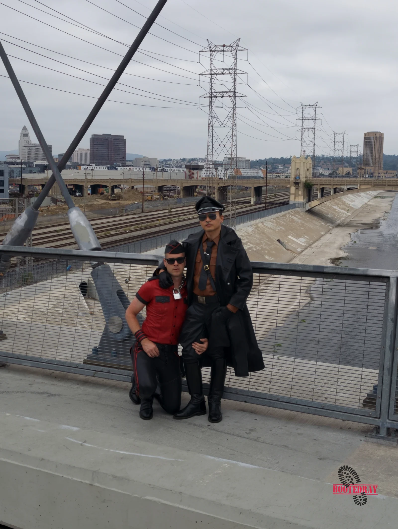 Six Street Bridge Leather Walk with My slave — scene 28